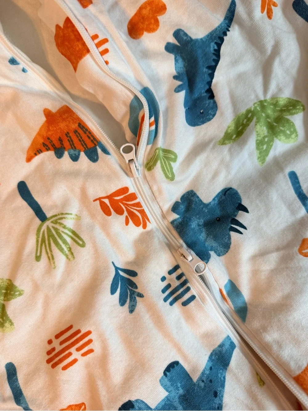 Unbranded Blue & Orange Dino Print Sleeveless Sleep Sack for Kids